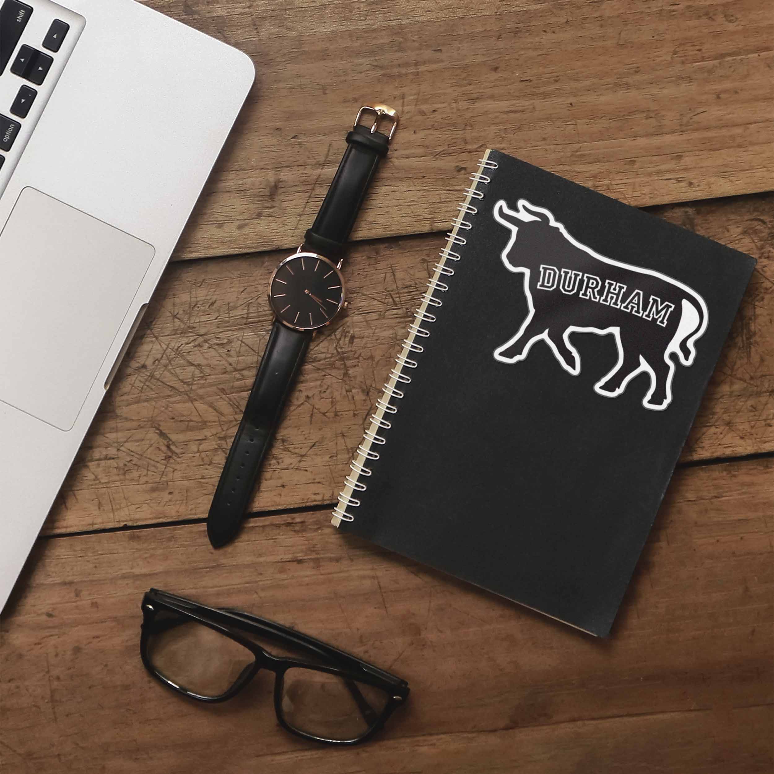 Black Durham Bull North Carolina Sticker - Cool NC Decal