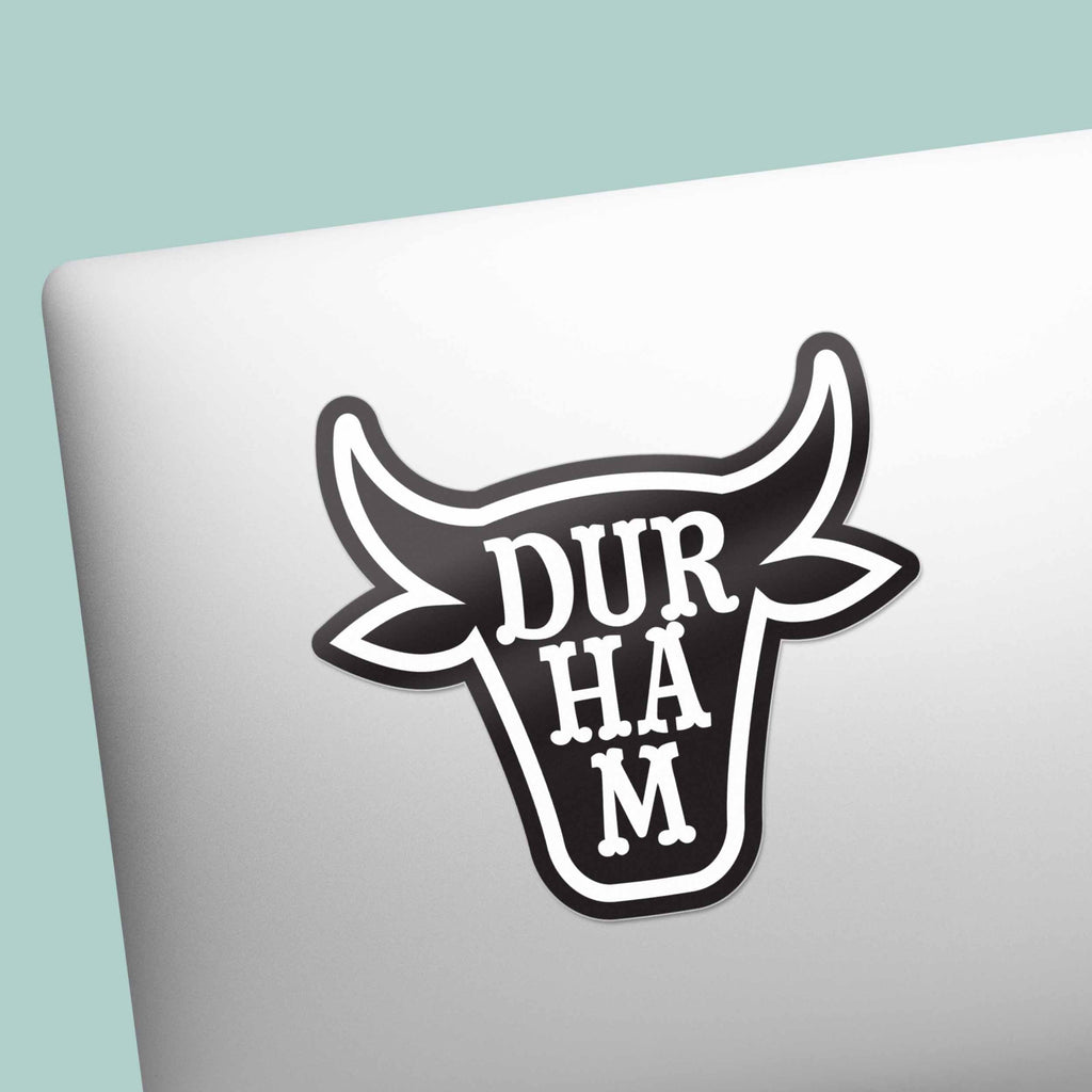 Bull Head Durham North Carolina Sticker - Cute NC Decal