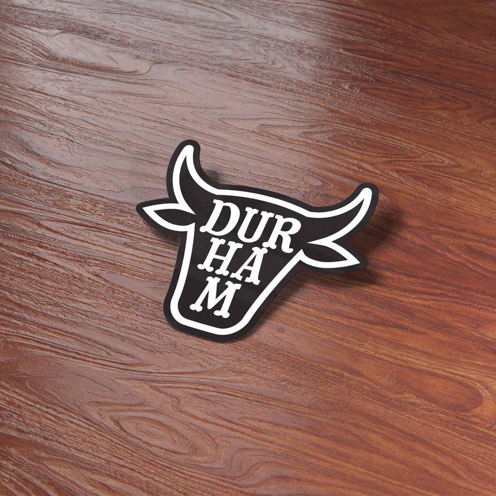Bull Head Durham North Carolina Sticker - Cute NC Decal