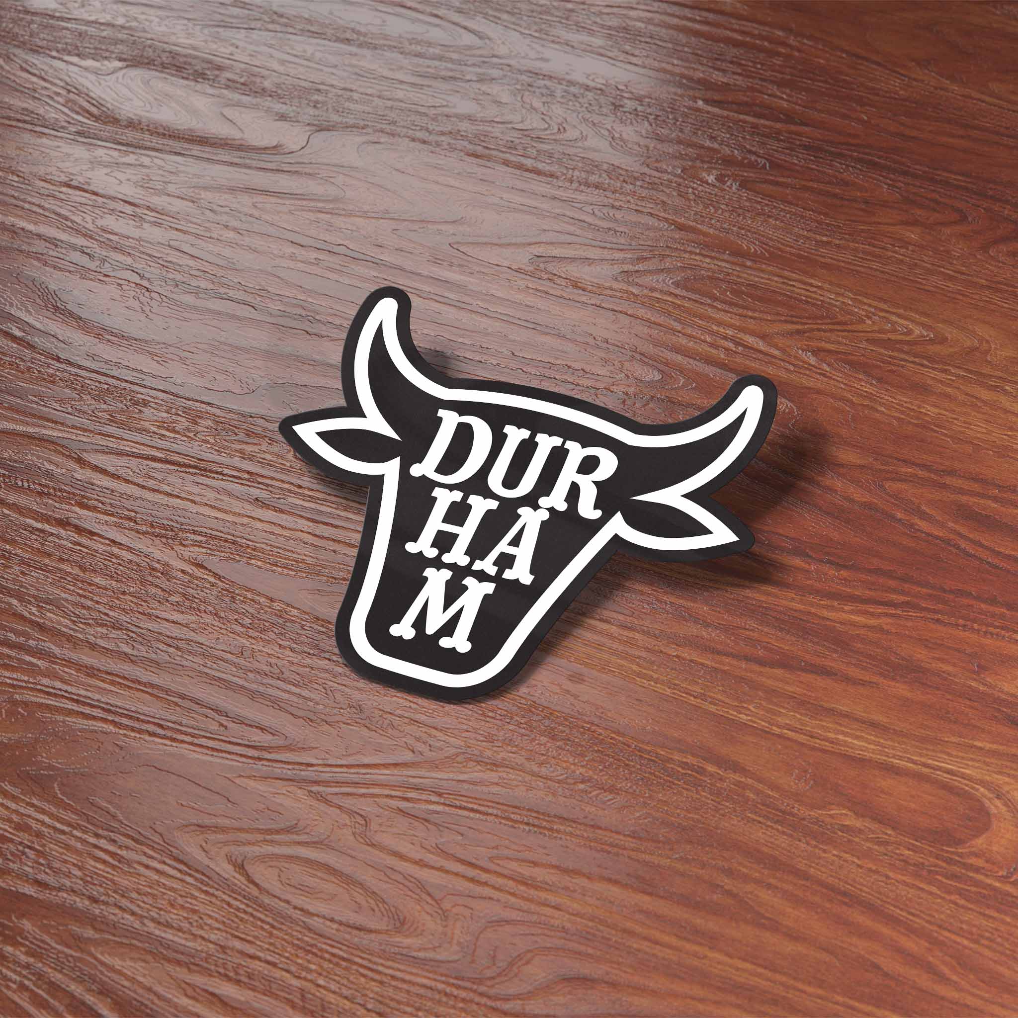 Bull Head Durham North Carolina Sticker - Cute NC Decal