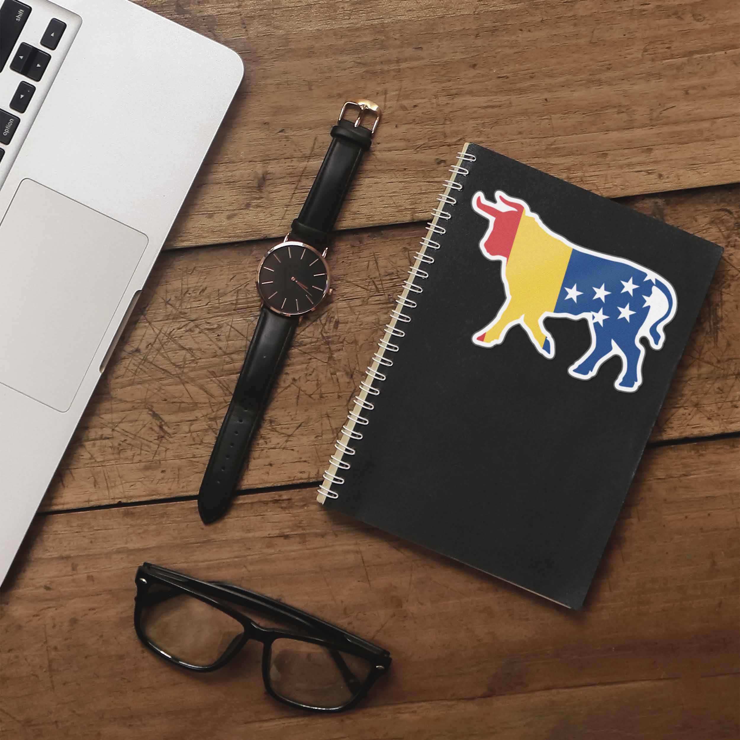 Durham NC Flag Bull Sticker - Cool North Carolina Decal