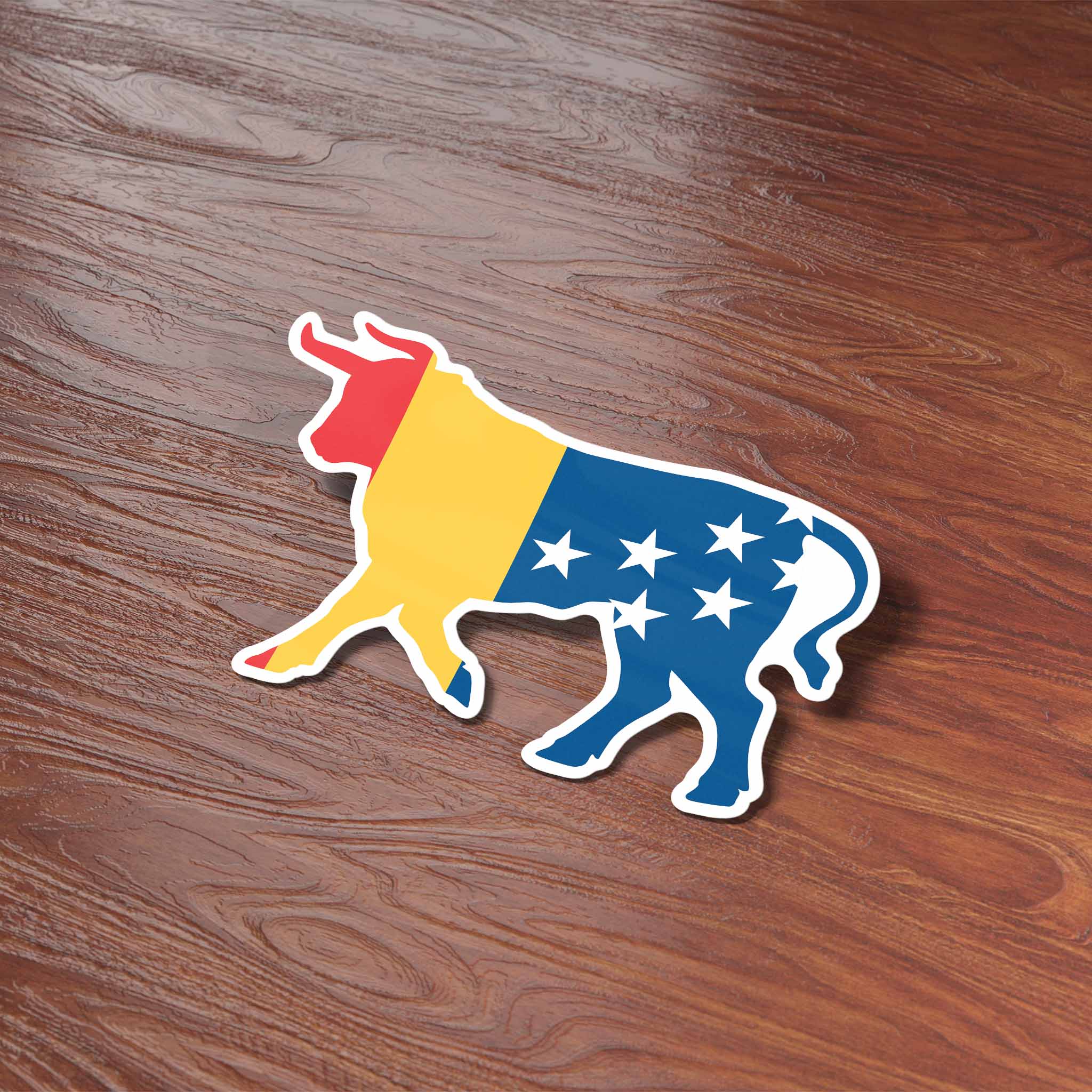 Durham NC Flag Bull Sticker - Cool North Carolina Decal