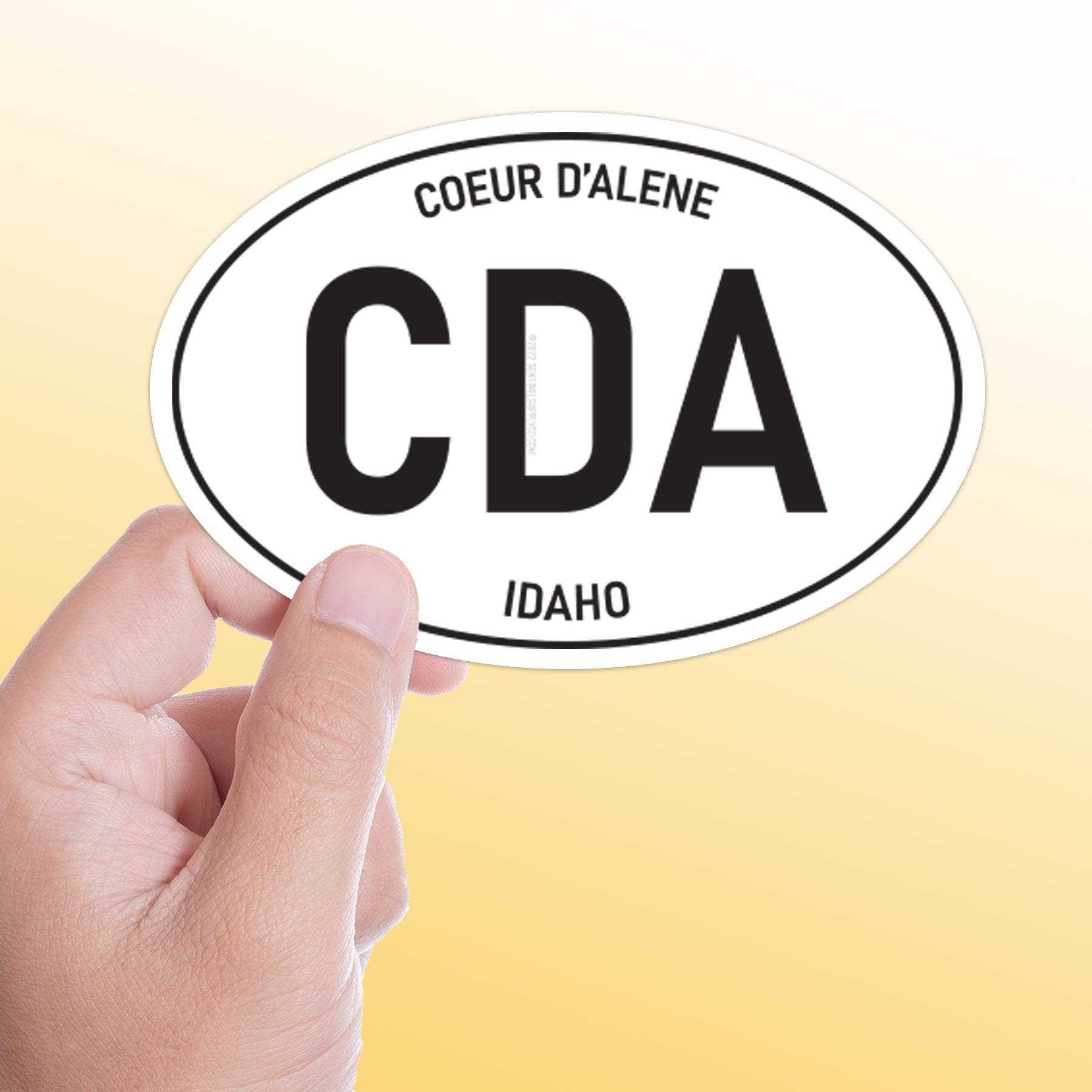 Coeur d'Alene Idaho White Oval Sticker - CDA ID Decal