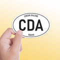 Coeur d'Alene Idaho White Oval Sticker - CDA ID Decal