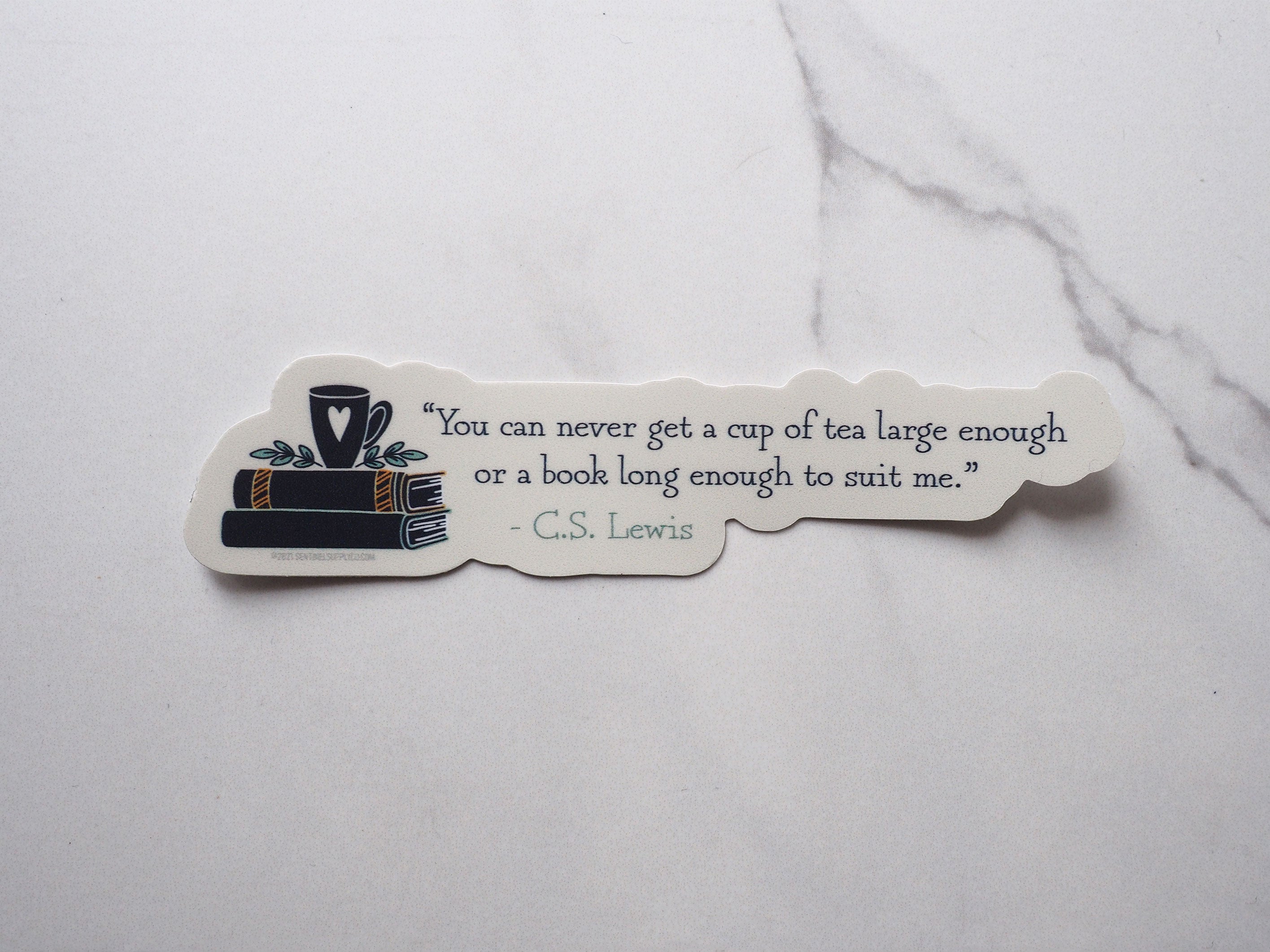 Tea & Books CS Lewis Quote Sticker