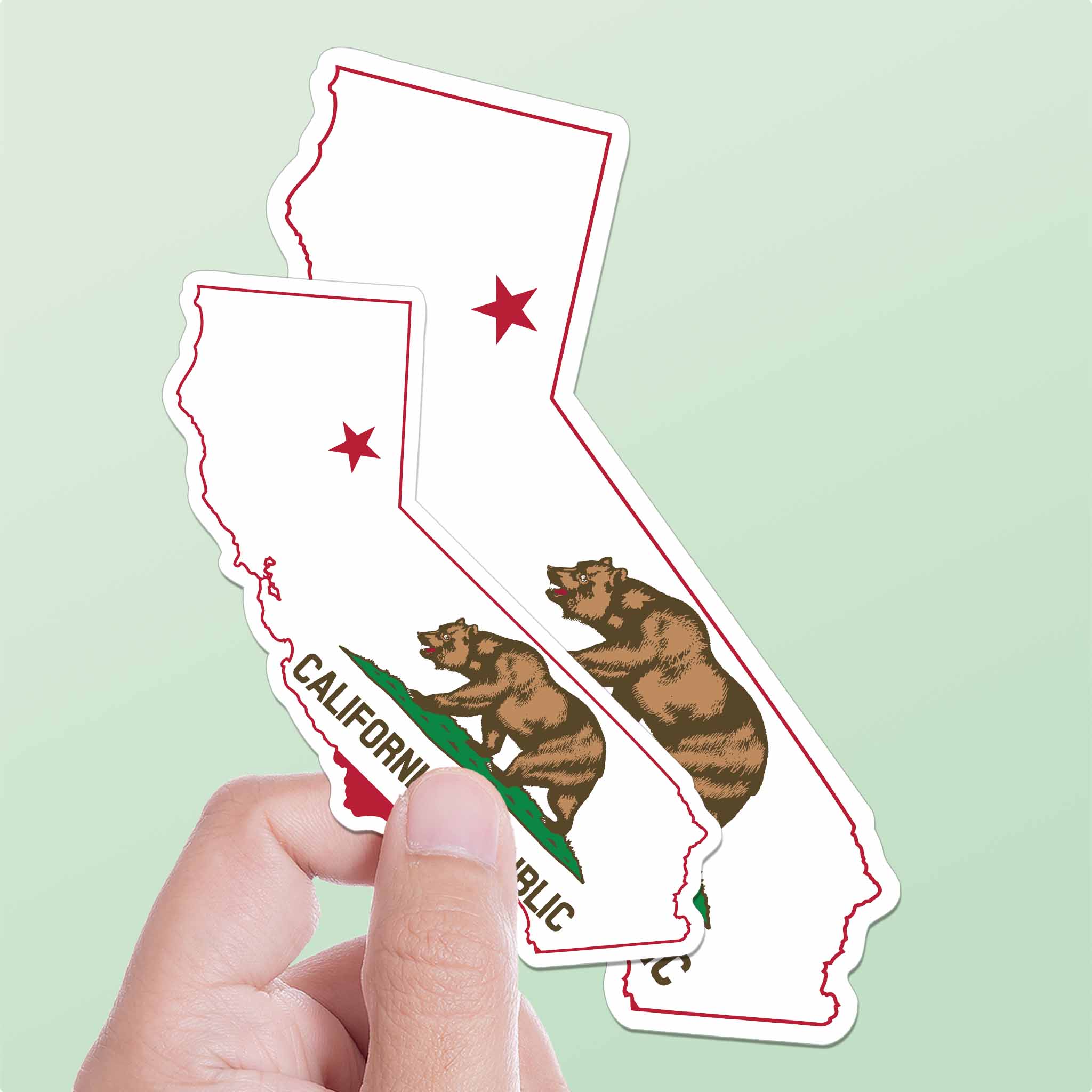 California Flag Bumper Sticker - Cool CA Grizzly Bear Decals
