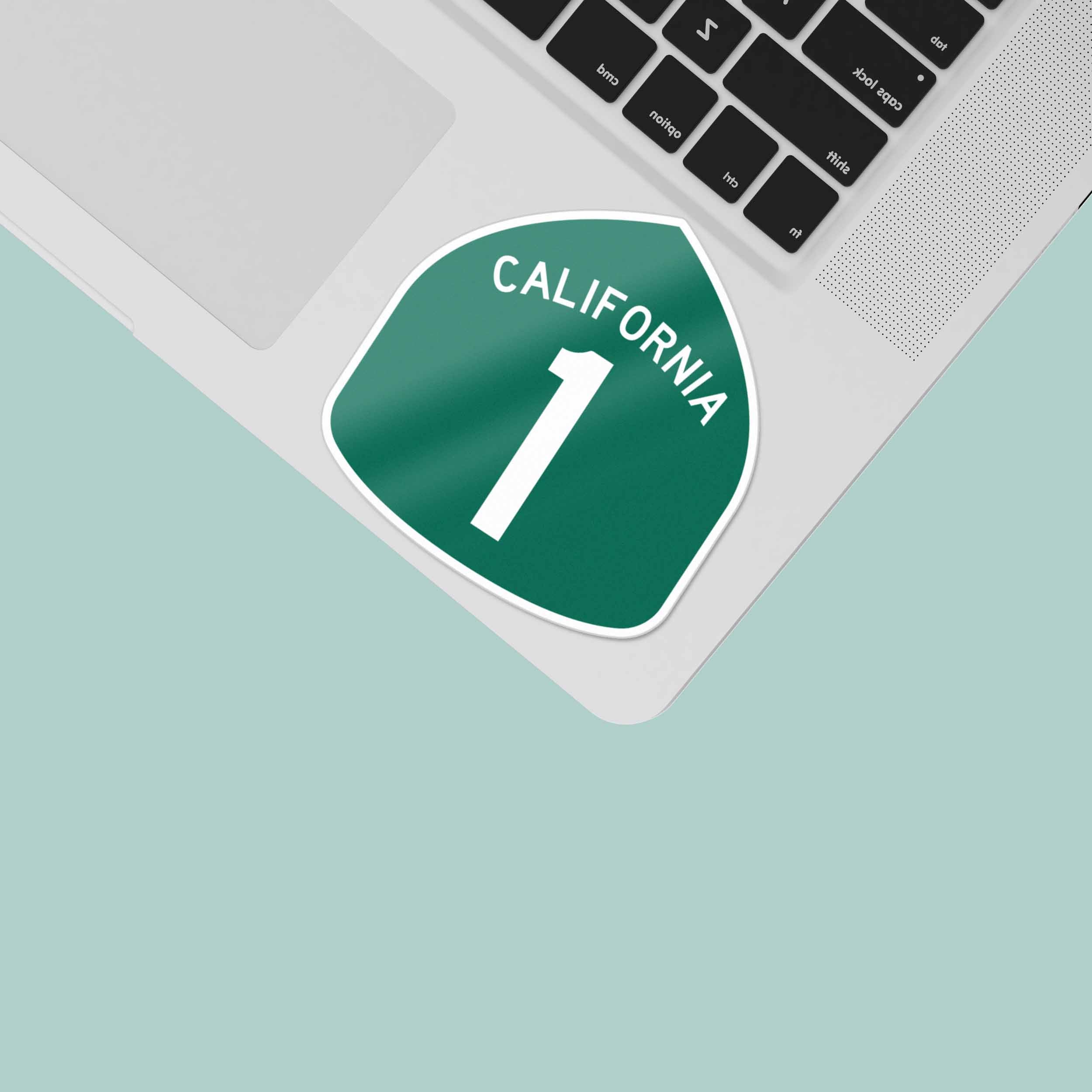 California Highway 1 Road Sign Sticker