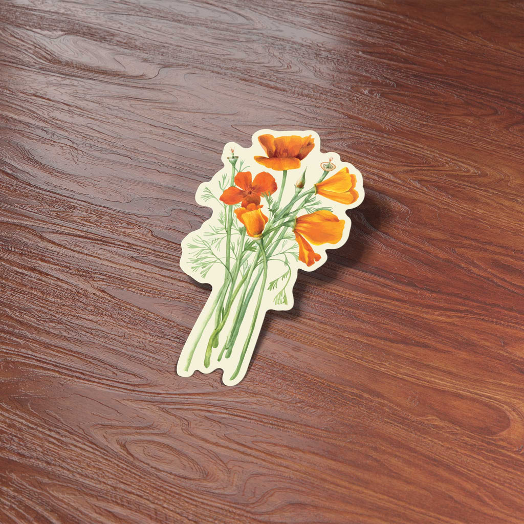 Mini California Poppy Sticker