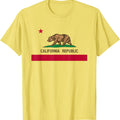 California Republic Flag T-Shirt - Patriotic State Travel USA Gift Tee, California Bear Apparel
