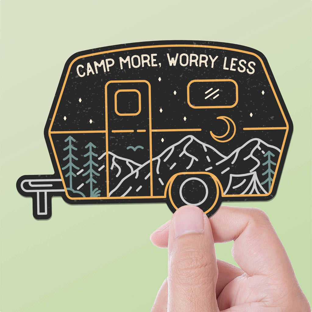 Camp More, Worry Less RV Sticker