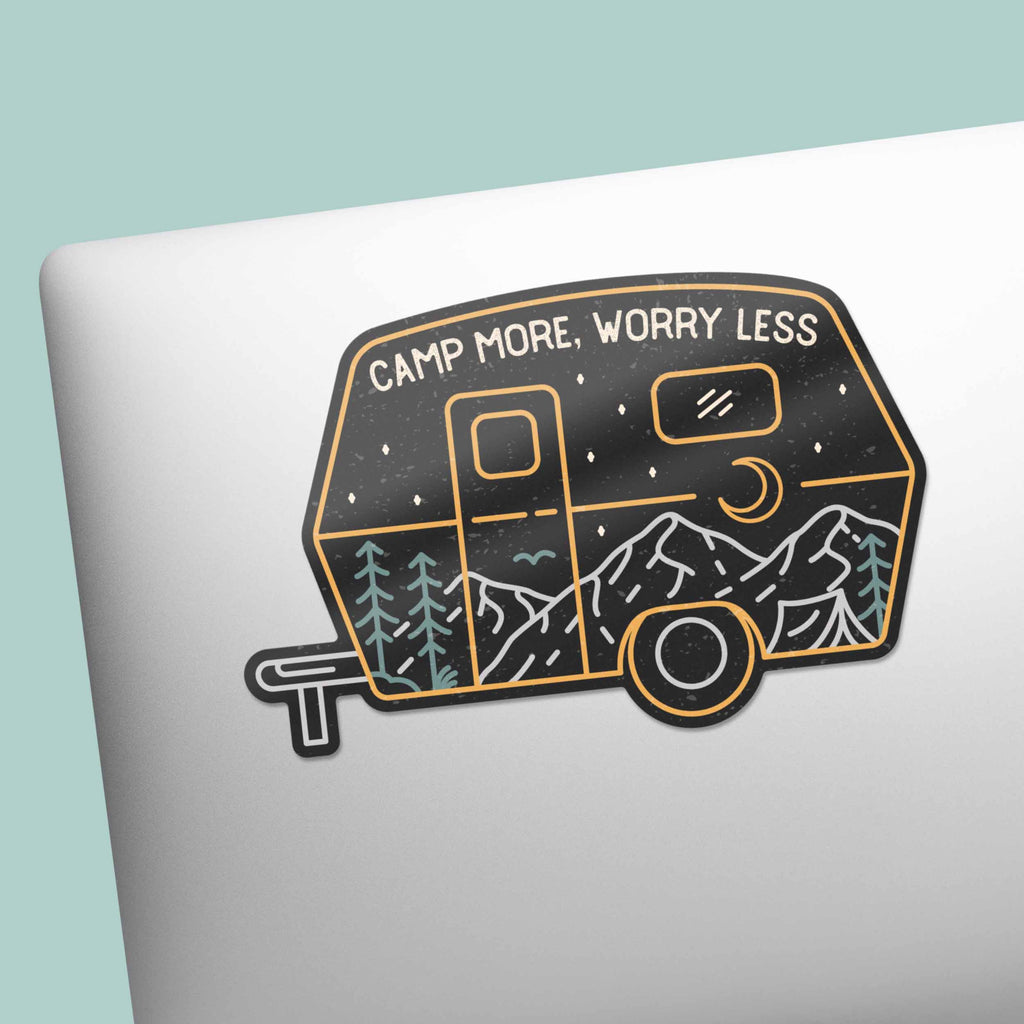 Camp More, Worry Less RV Sticker