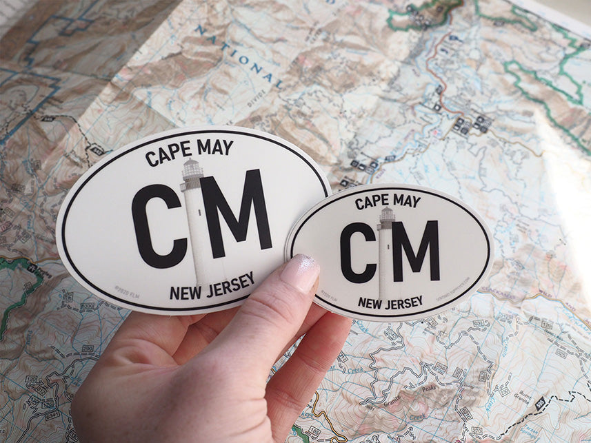 White Oval Cape May New Jersey Sticker