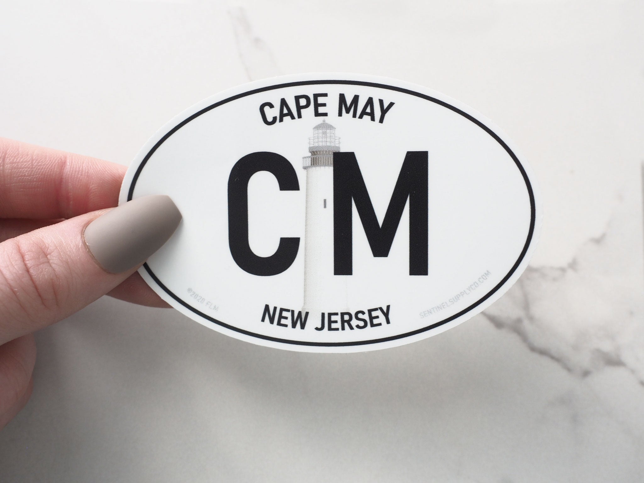 White Oval Cape May New Jersey Sticker