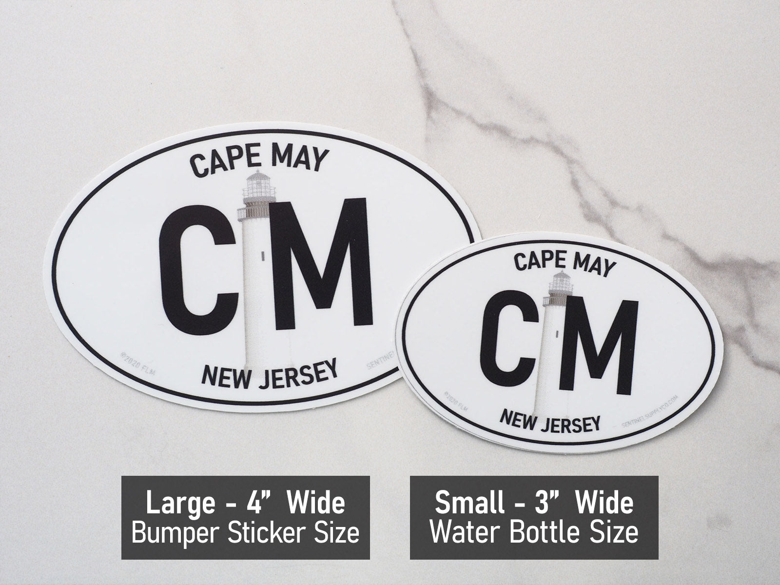 White Oval Cape May New Jersey Sticker
