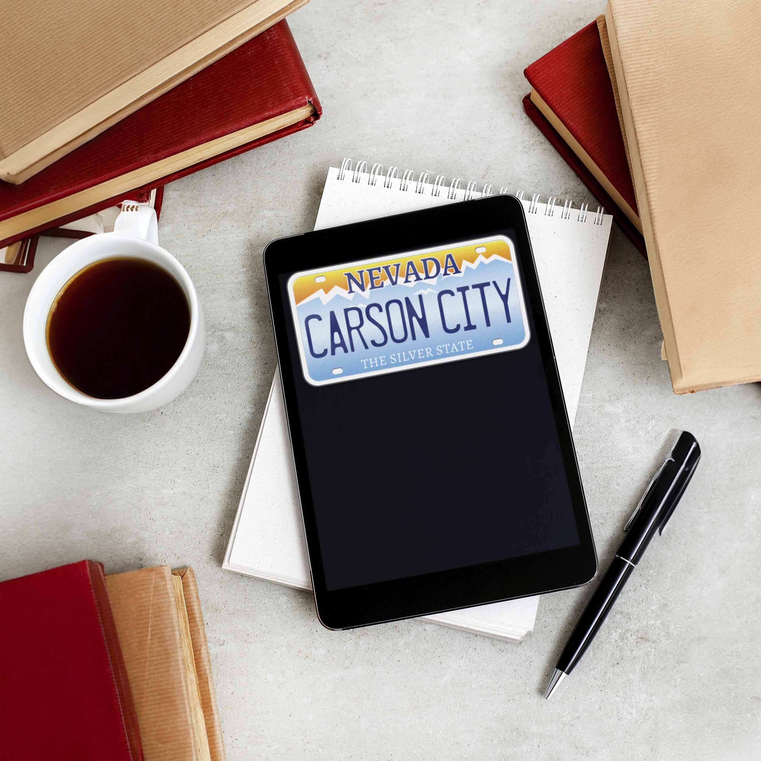 Nevada License Plate Bumper Stickers - Choose Your NV City or Phrase Decal