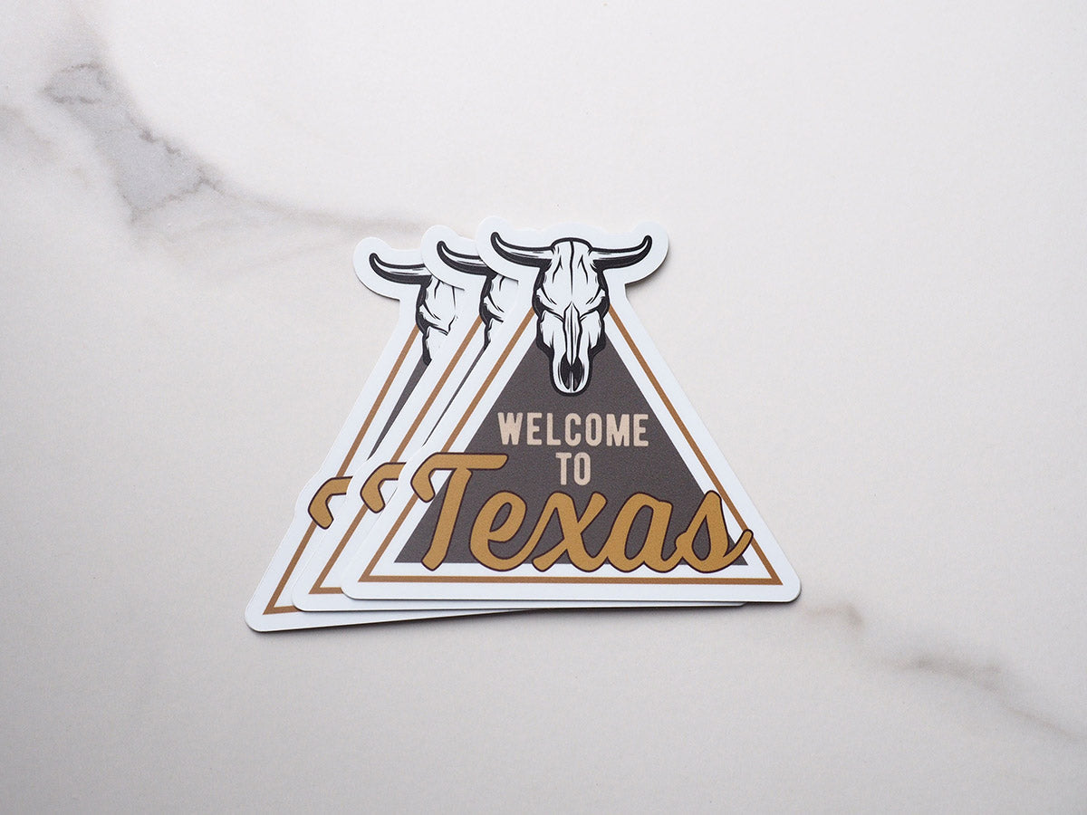 Welcome to Texas Cattle Skull Sticker