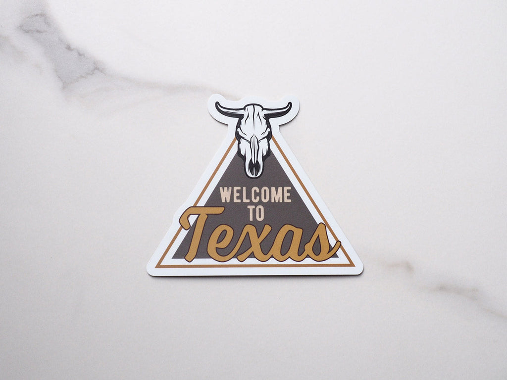 Welcome to Texas Cattle Skull Sticker