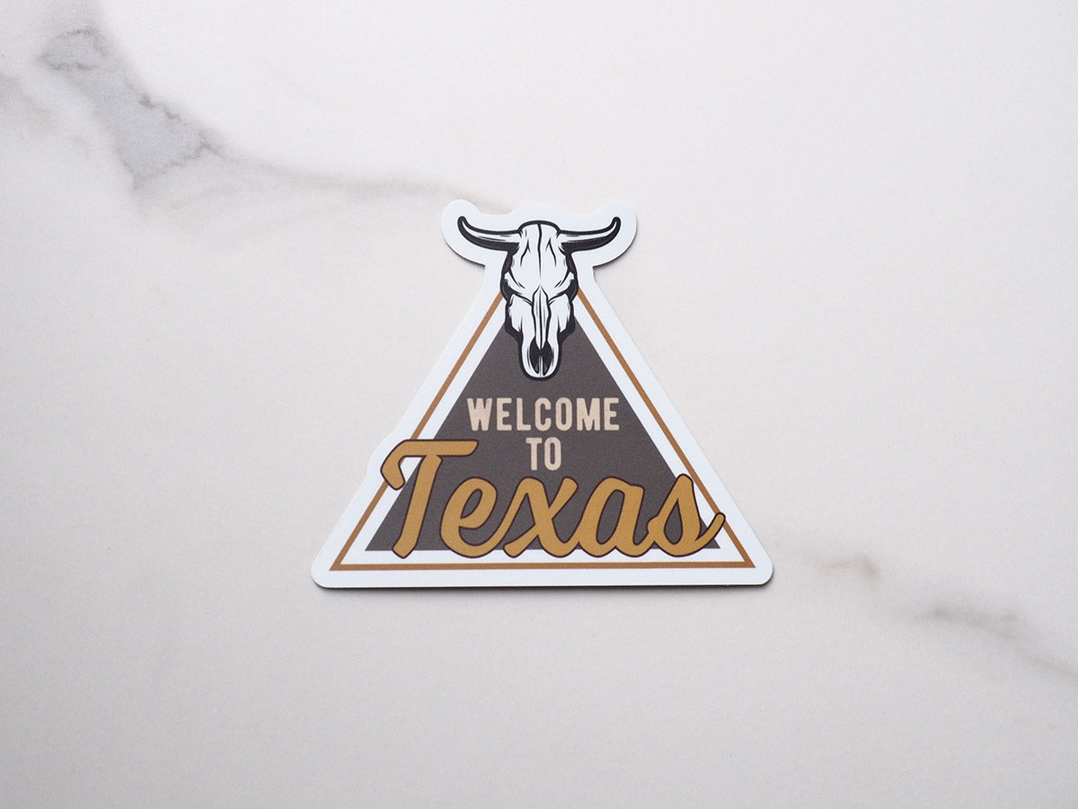 Welcome to Texas Cattle Skull Sticker