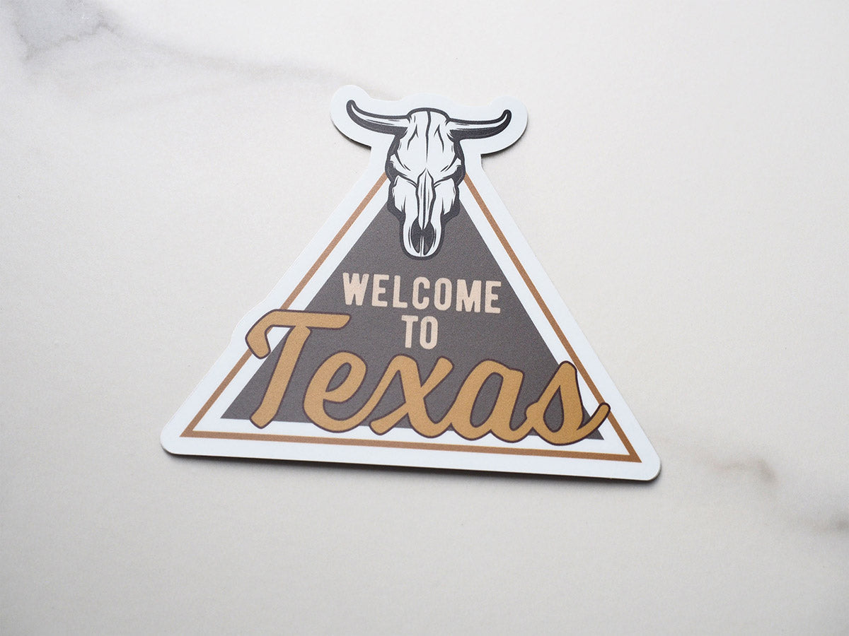 Welcome to Texas Cattle Skull Sticker