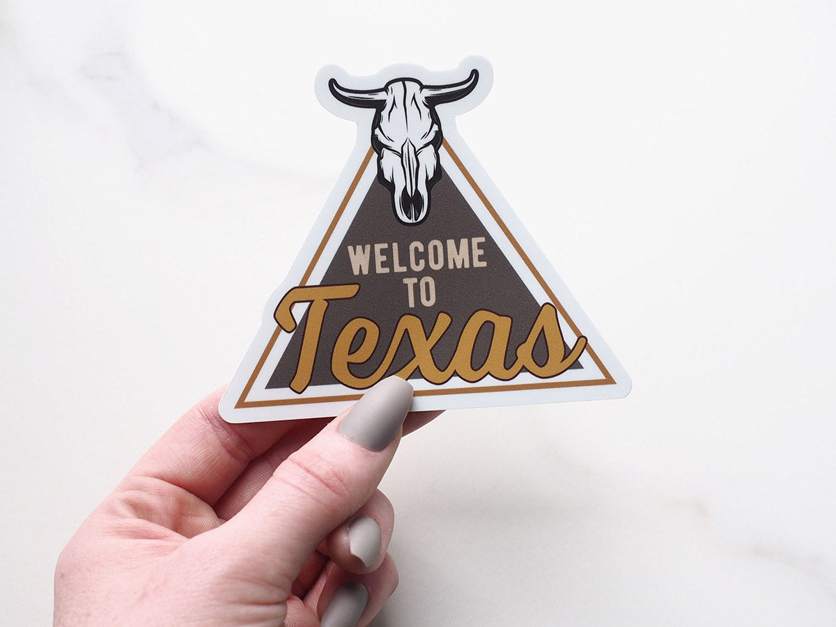 Welcome to Texas Cattle Skull Sticker