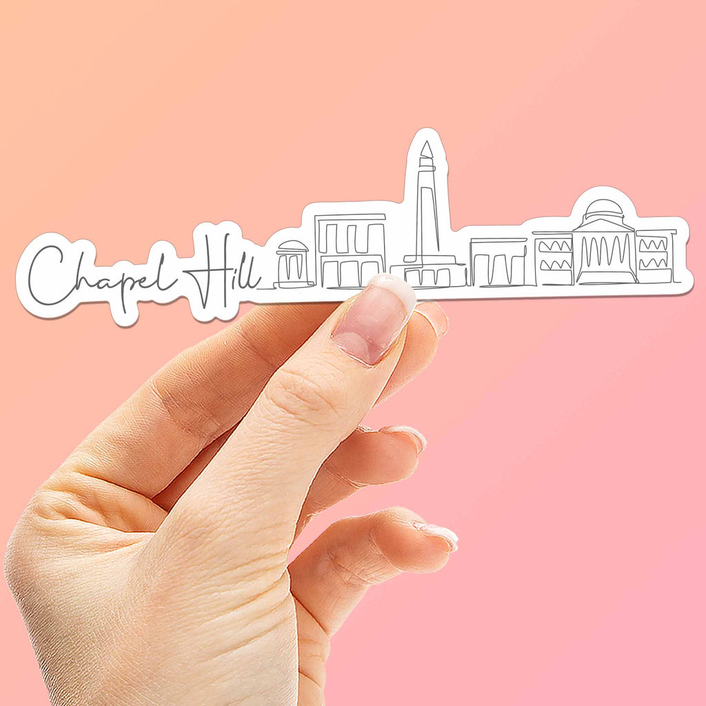 Chapel Hill North Carolina Skyline Sticker - Cute NC Decal
