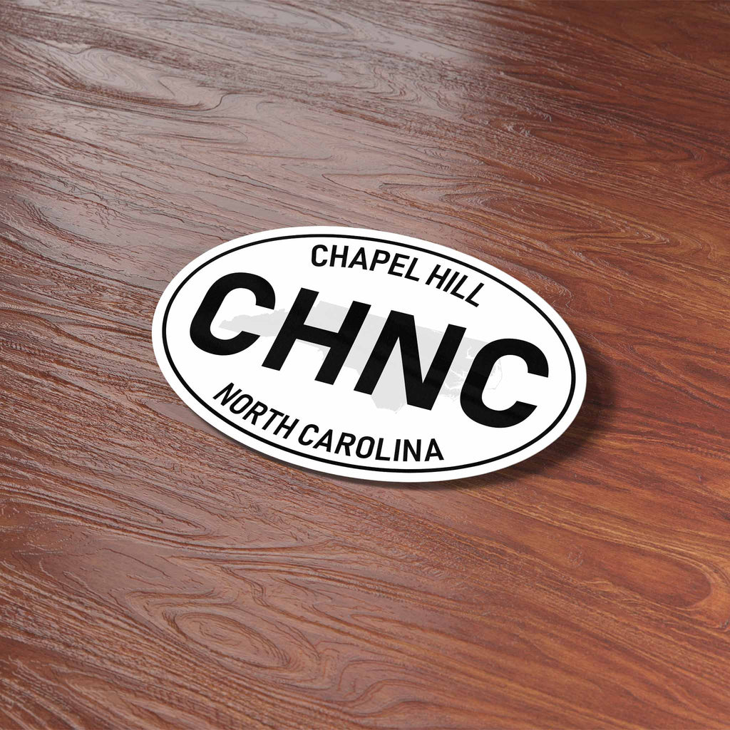 Chapel Hill North Carolina White Oval NC Bumper Sticker