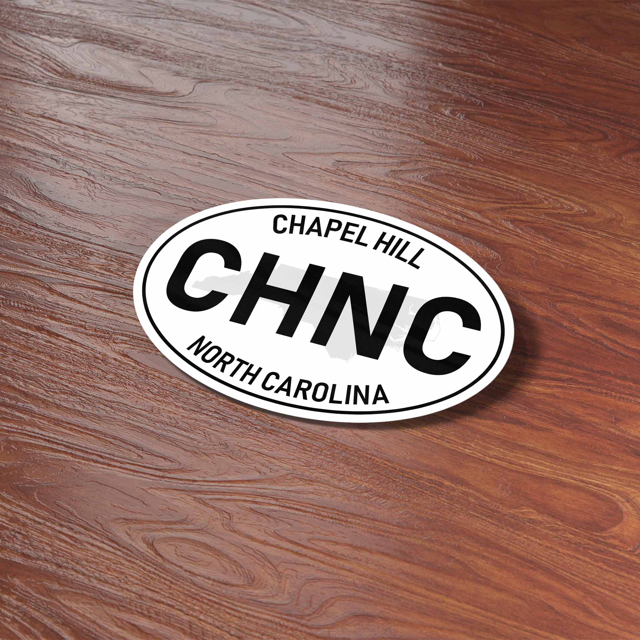 Chapel Hill North Carolina White Oval Car Magnet - Flexible NC Fridge Magnet