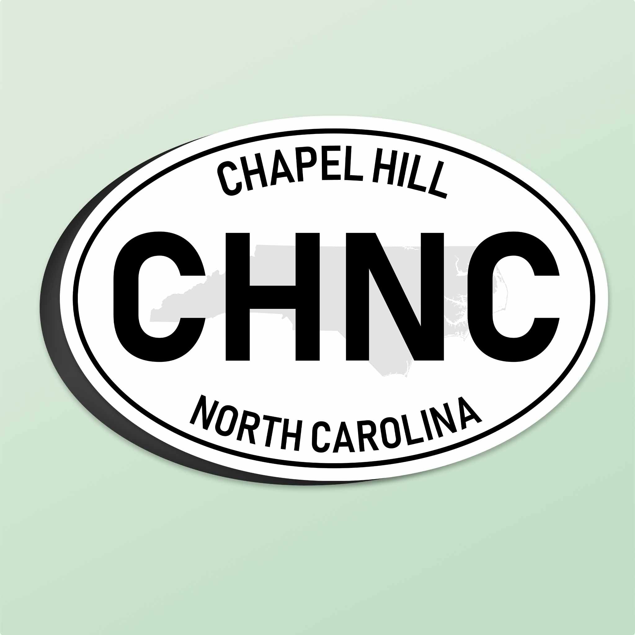 Chapel Hill North Carolina White Oval Car Magnet - Flexible NC Fridge Magnet