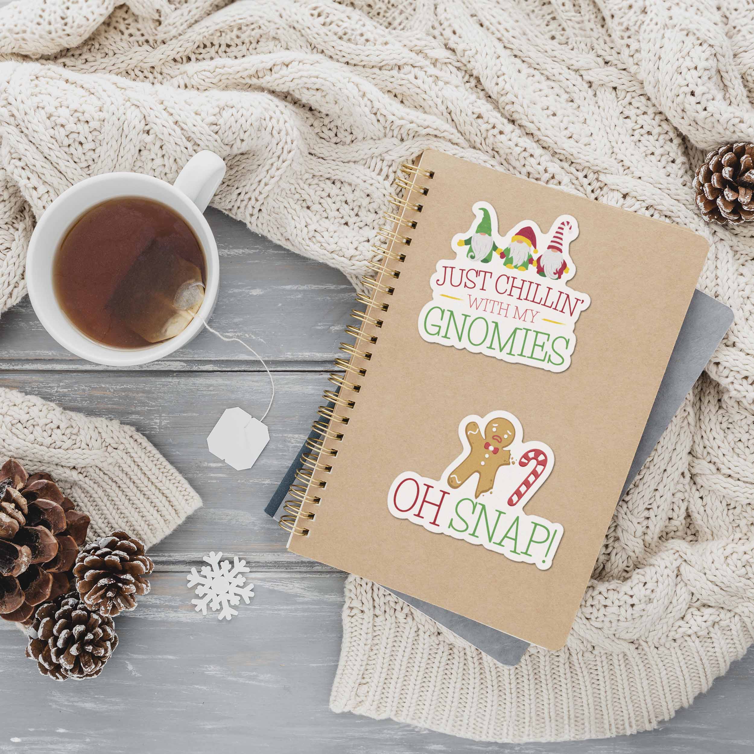 Oh Snap Gingerbread Man Christmas Sticker