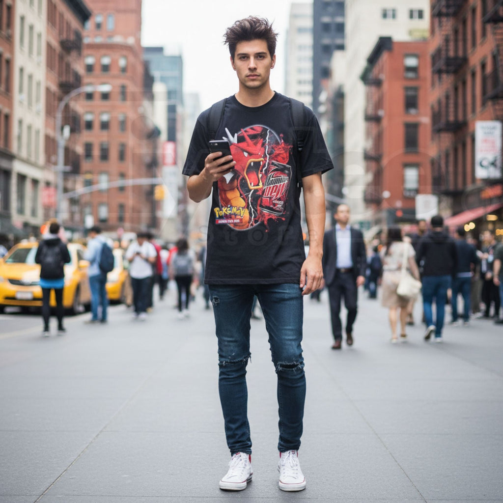 "Code Red" Legendary Gyarados T-Shirt – Shiny Lake of Rage Retro Graphic Tee