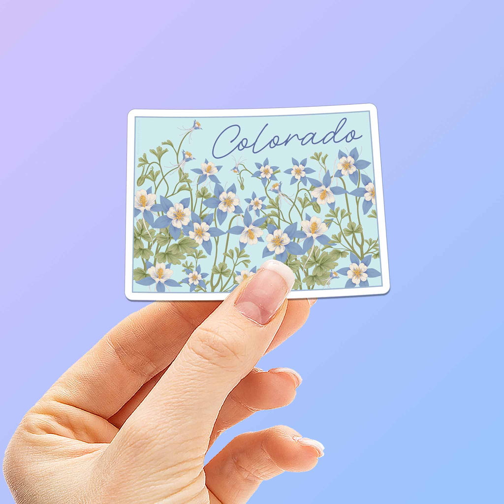 Columbine Flower Colorado Map Sticker