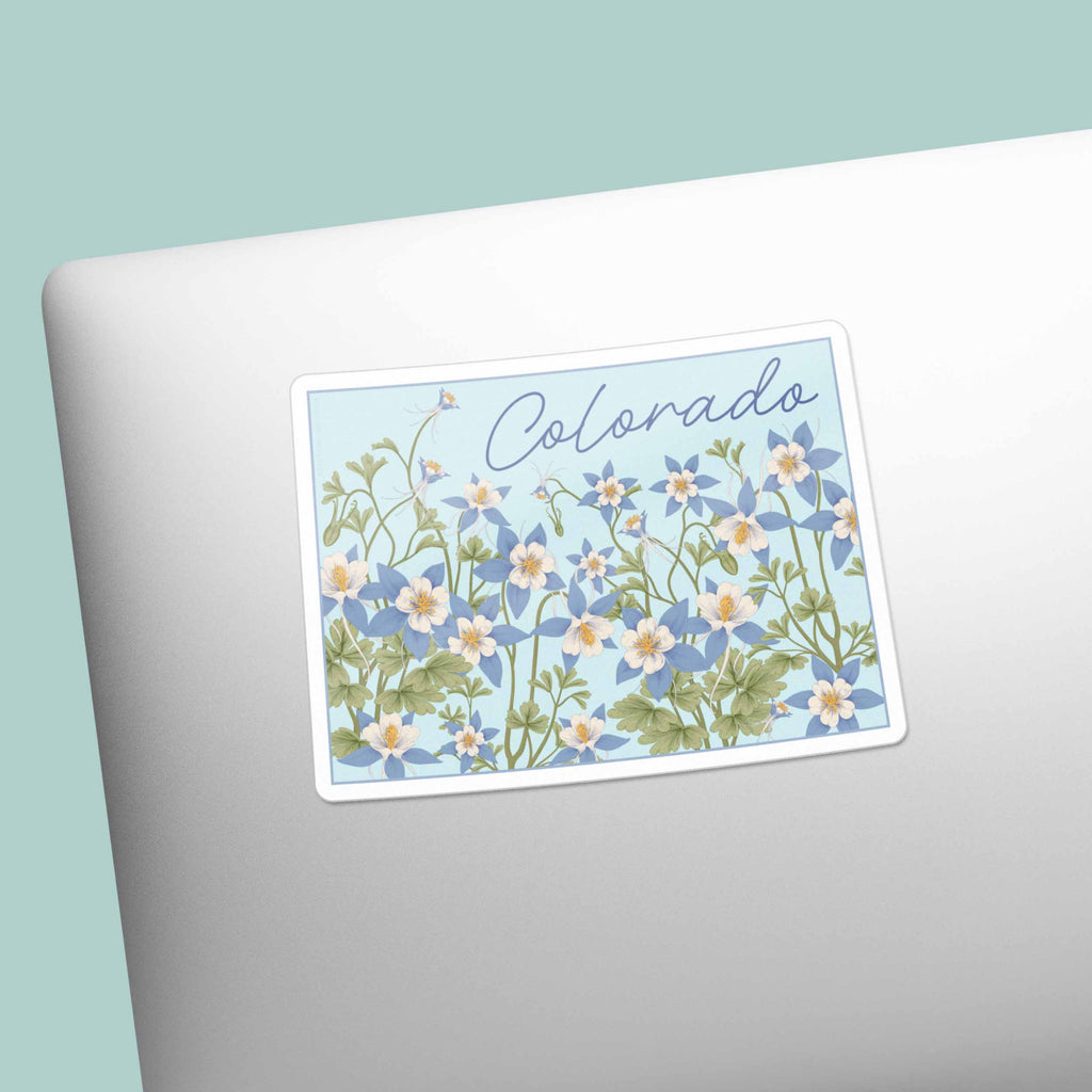 Columbine Flower Colorado Map Sticker