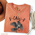 Comfort Colors F-Caw-F T-Shirt – Funny Raven Crow Halloween Tee, Fall Shirt, Women’s Printed Short Sleeve Shirt