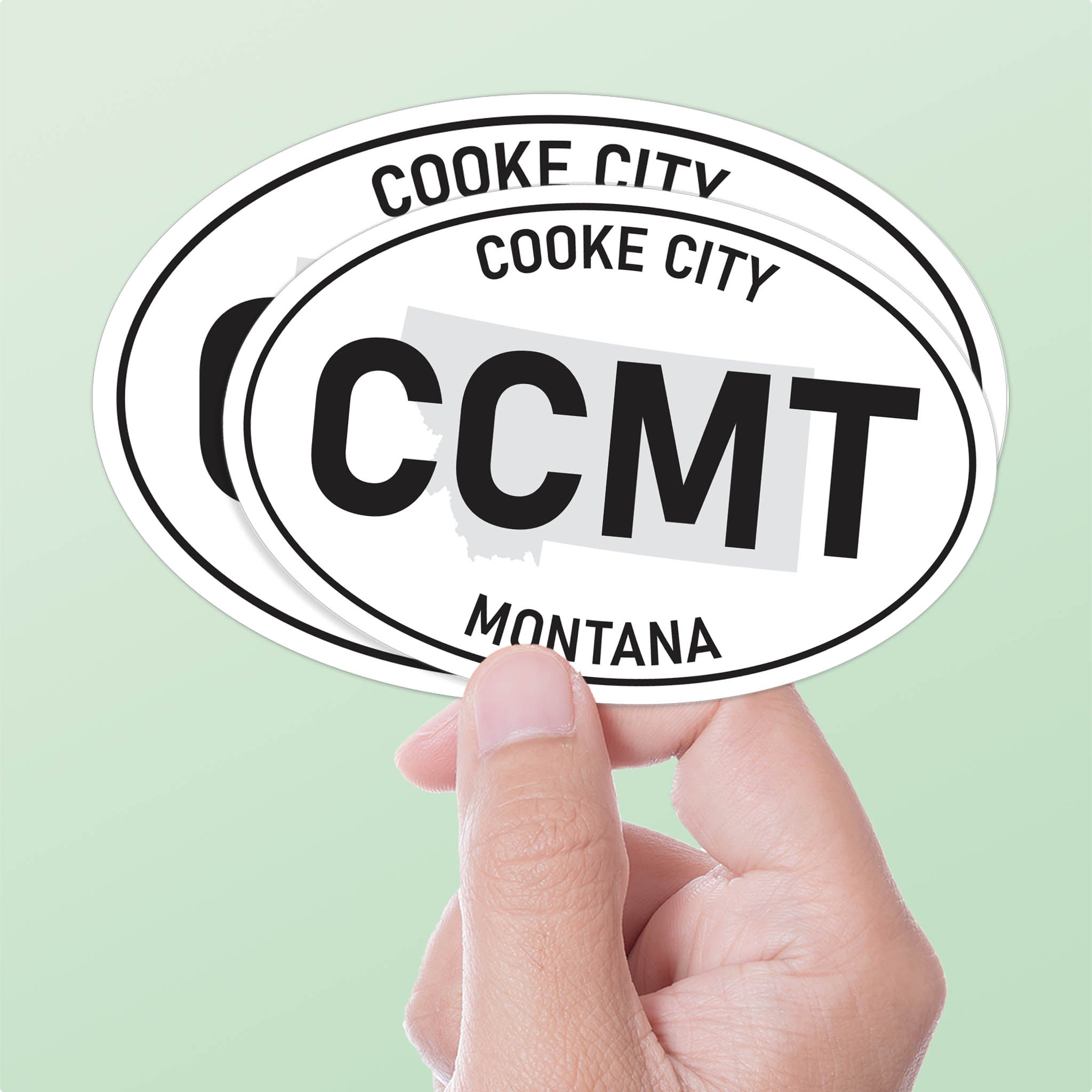 Cooke City Montana White Oval Sticker