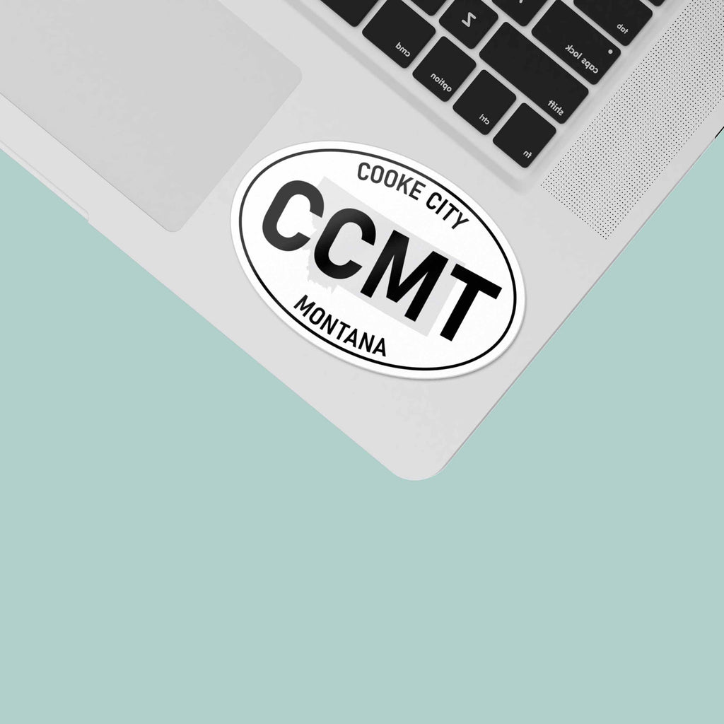 Cooke City Montana White Oval Sticker