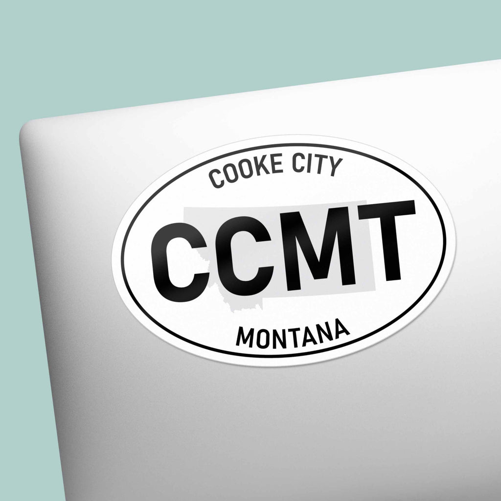 Cooke City Montana White Oval Sticker