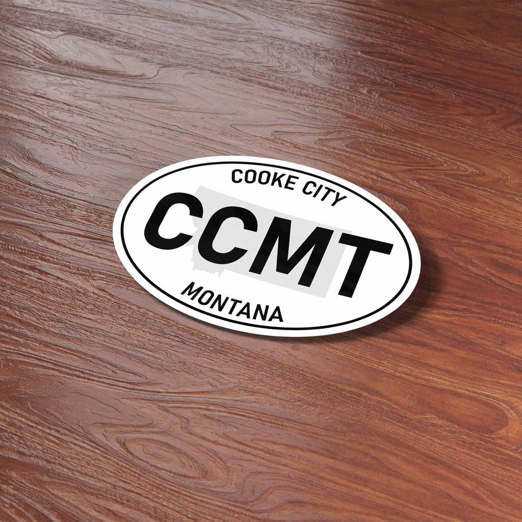 Cooke City Montana White Oval Sticker