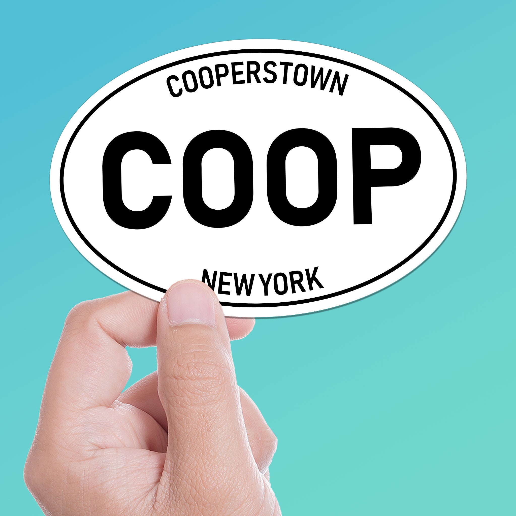 White Oval Cooperstown NY Bumper Sticker