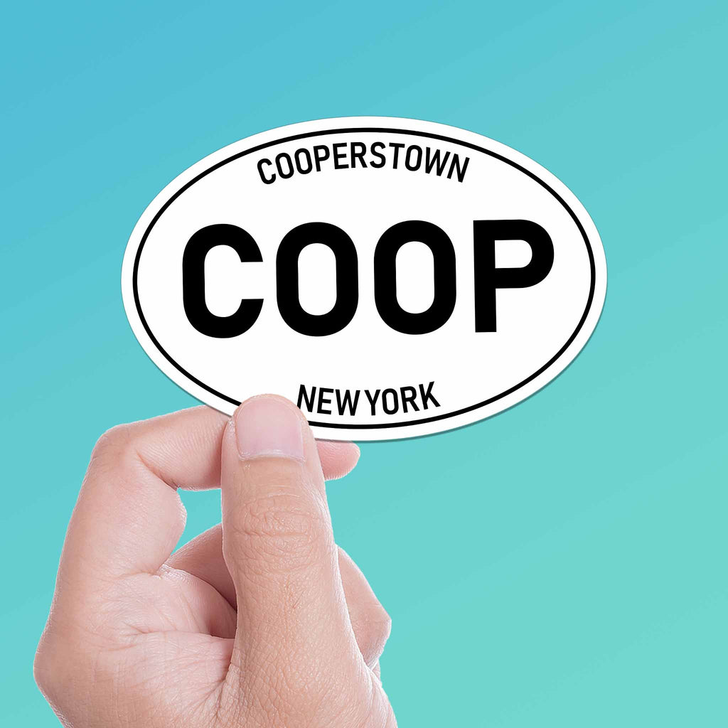 White Oval Cooperstown NY Bumper Sticker