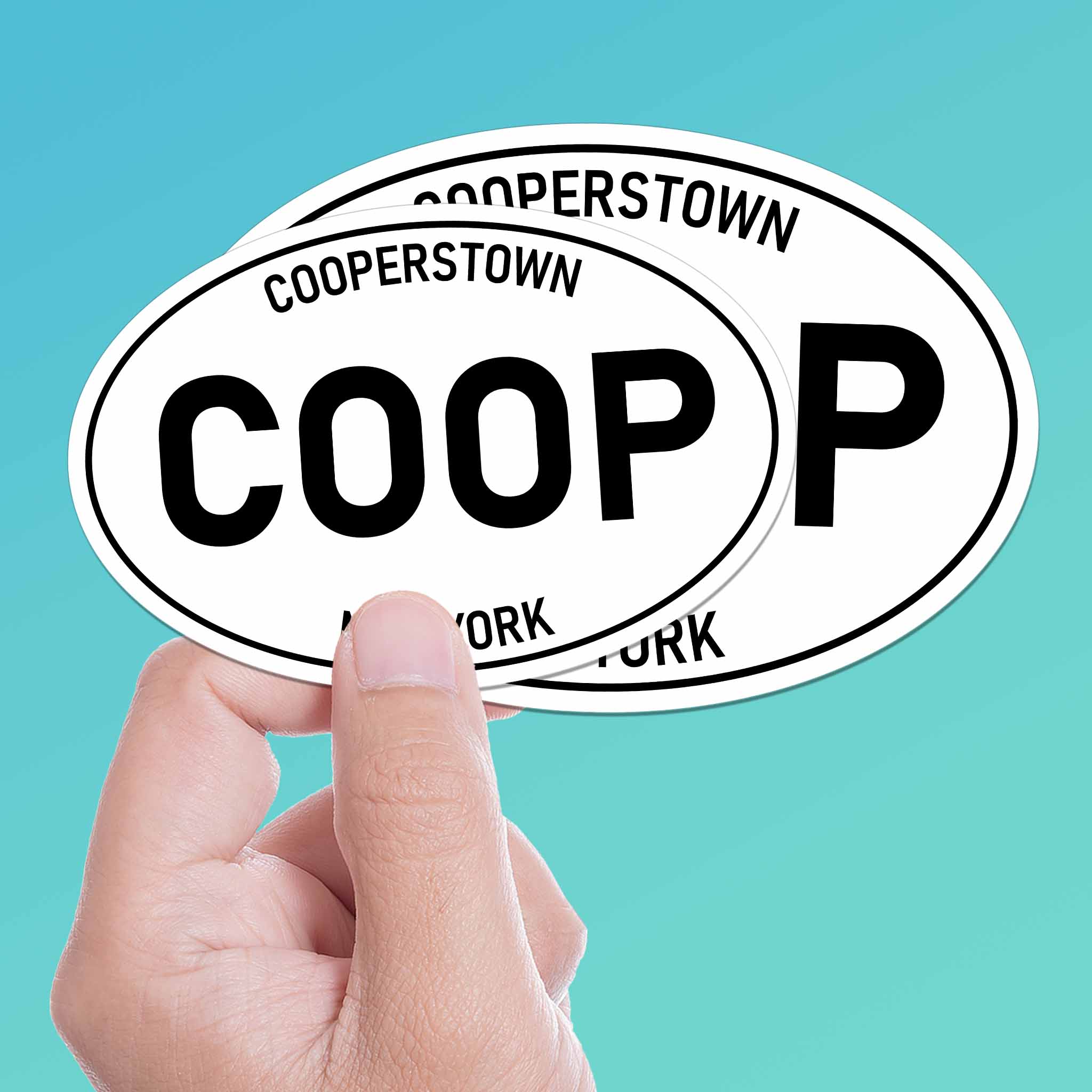 White Oval Cooperstown NY Bumper Sticker