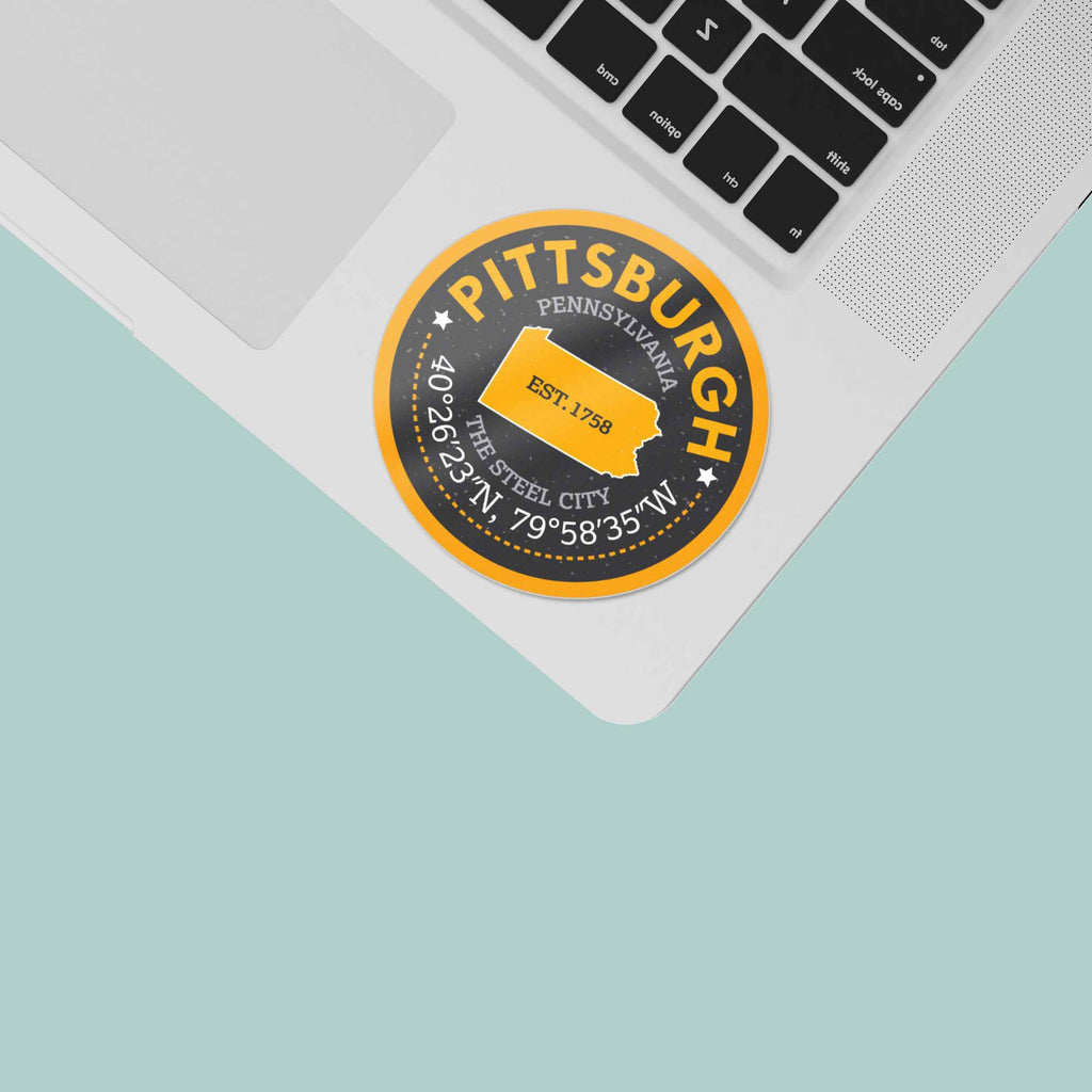 Coordinates Pittsburgh Sticker - PGH Pennsylvania Decal