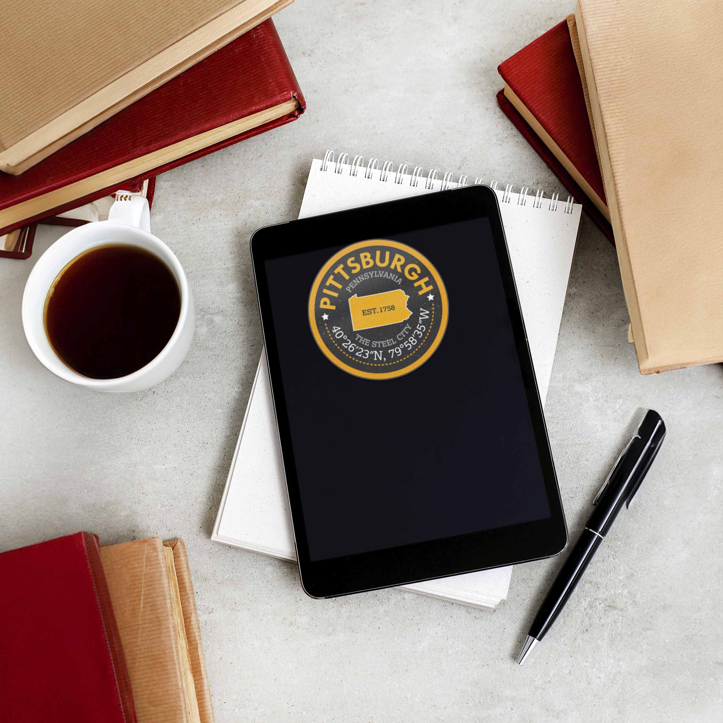 Coordinates Pittsburgh Sticker - PGH Pennsylvania Decal