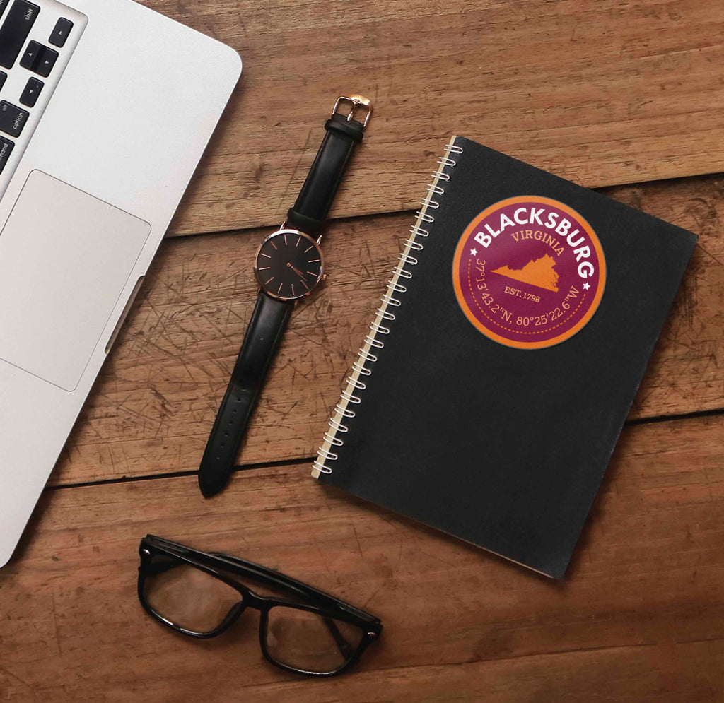 Blacksburg Virginia Map Sticker - Cute VA Decal