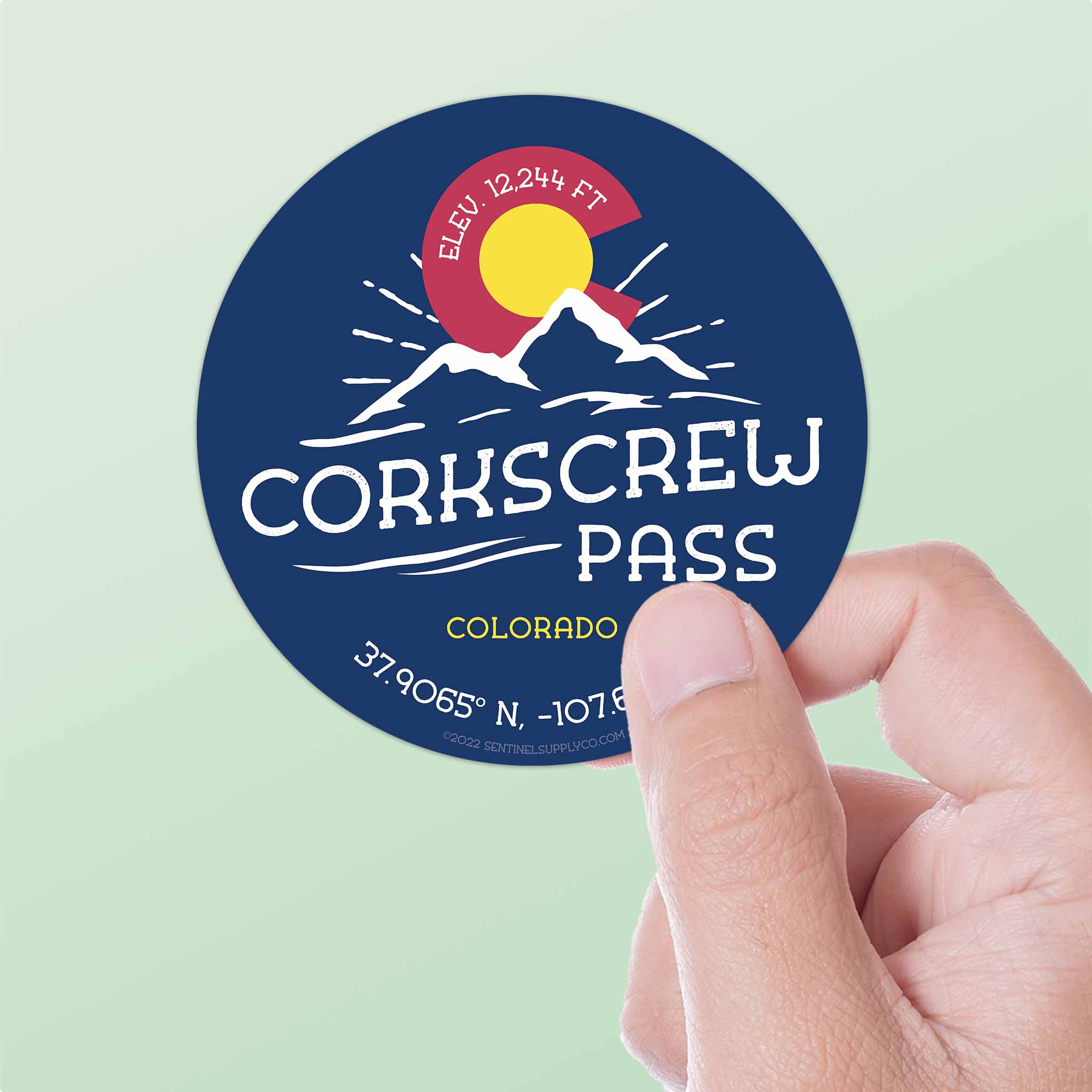 Corkscrew Pass Colorado Stickers