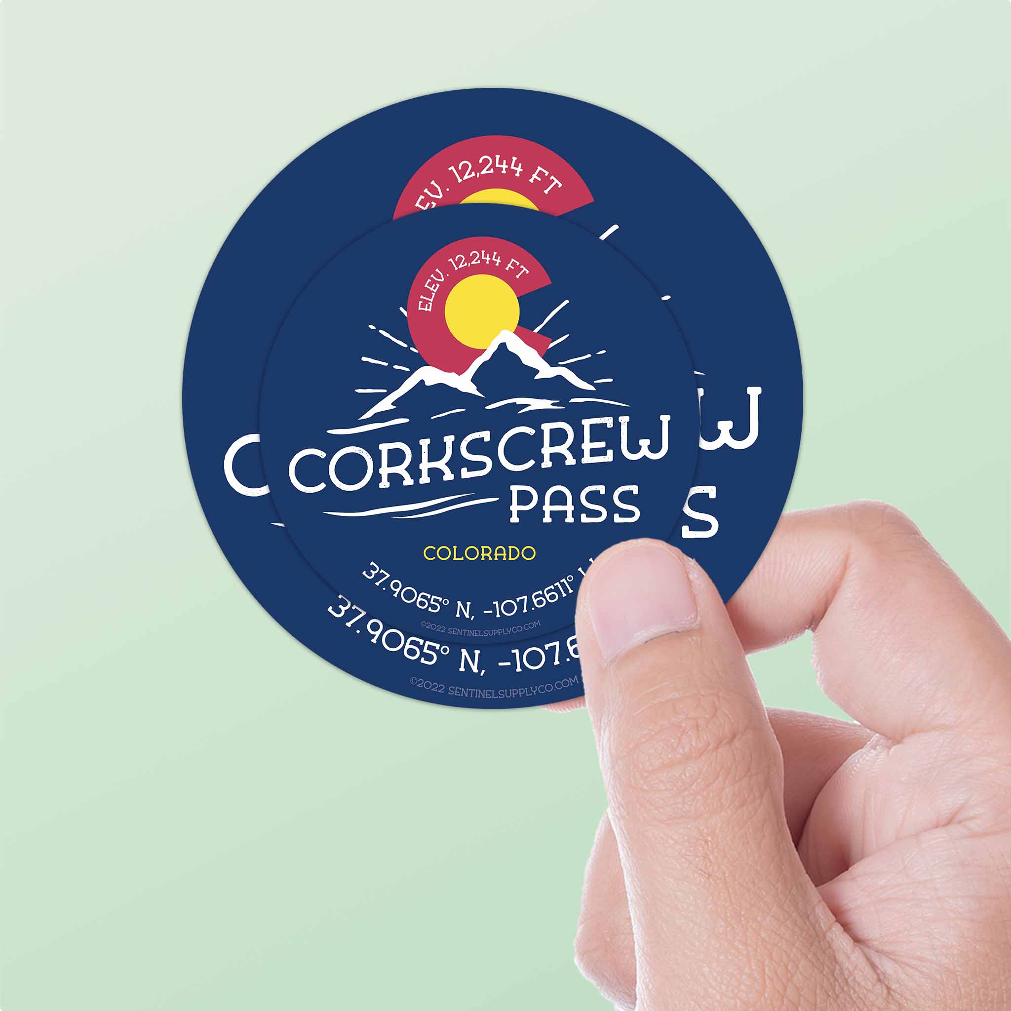 Corkscrew Pass Colorado Stickers