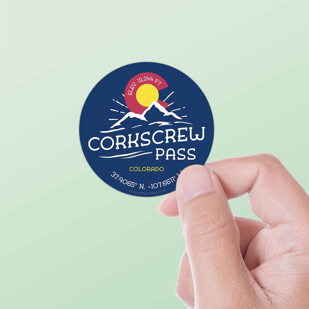 Corkscrew Pass Colorado Stickers