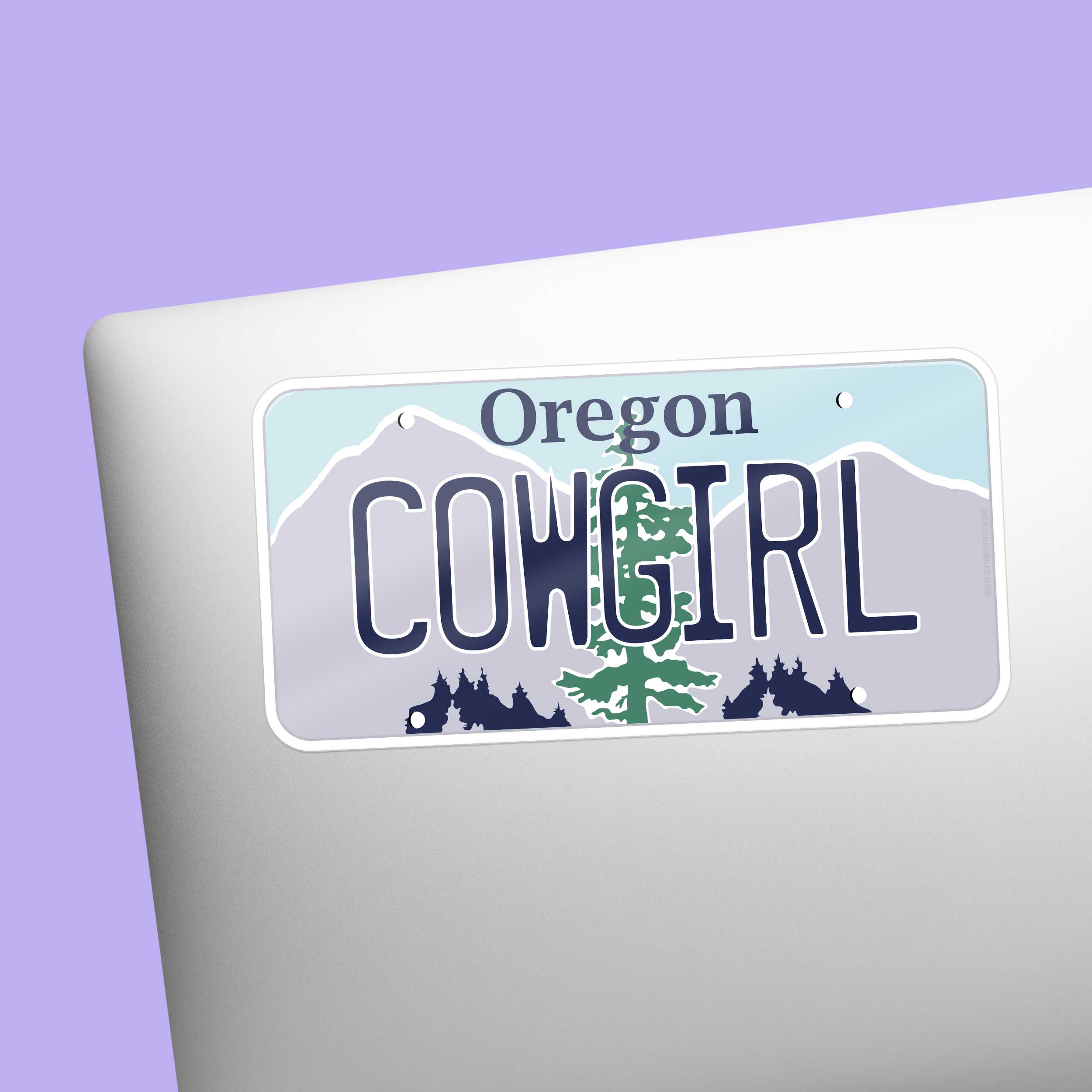 Cowgirl Oregon License Plate Sticker