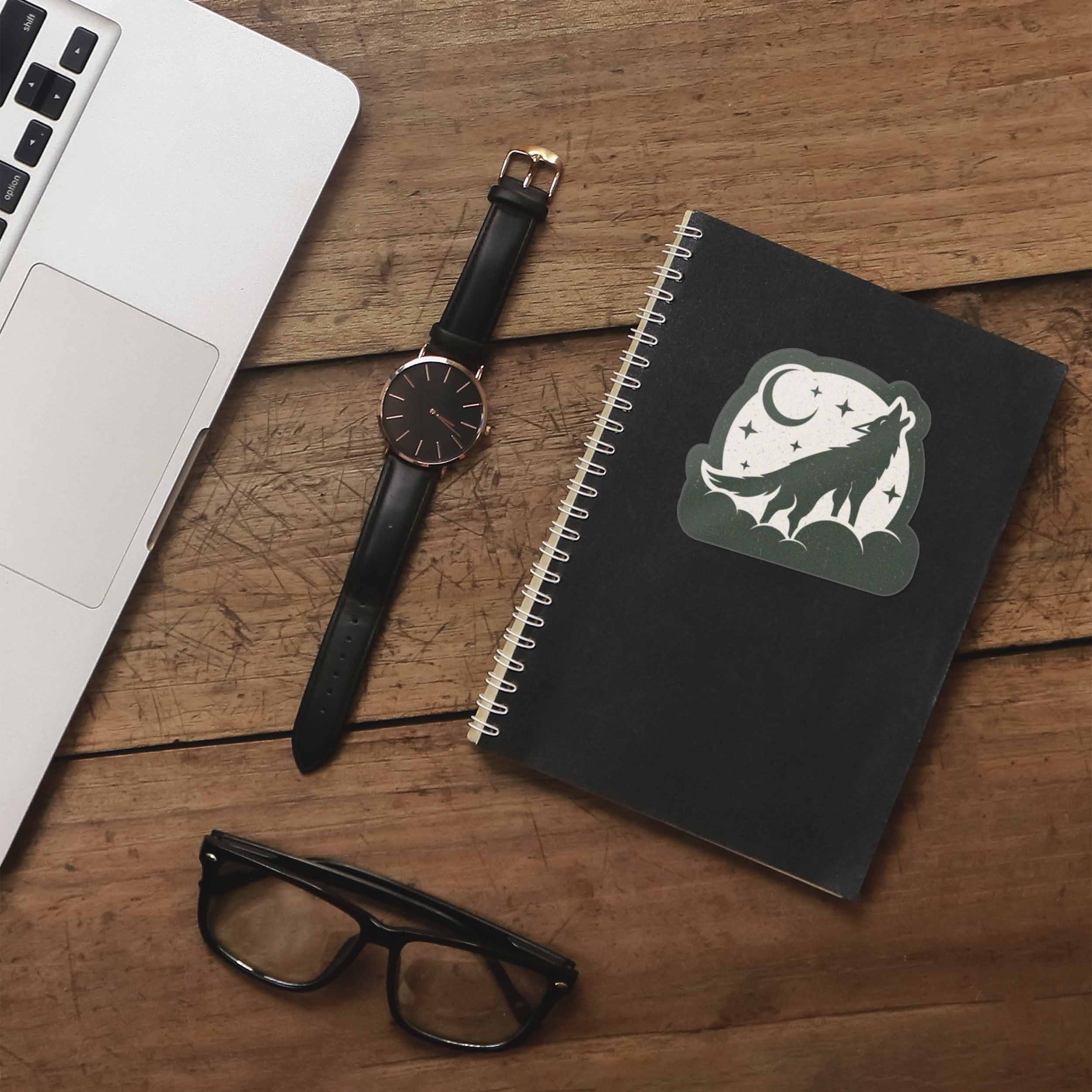 Coyote Moon Sticker - Cool Southwest Animal Decal
