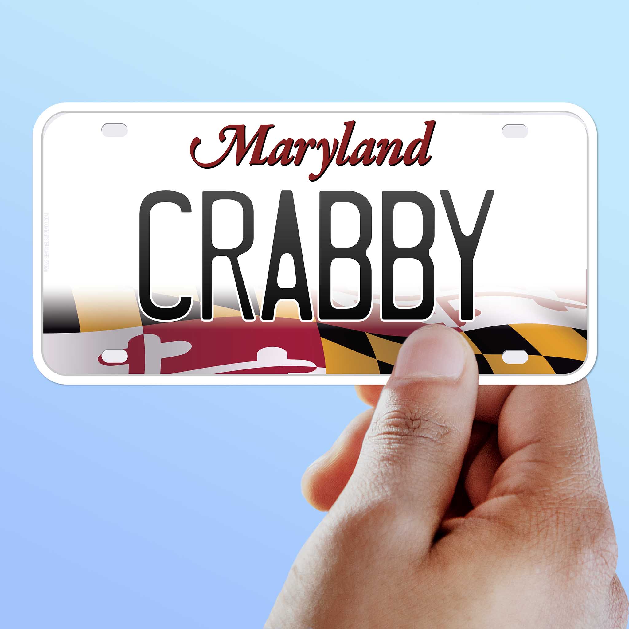 Crabby Maryland License Plate Sticker