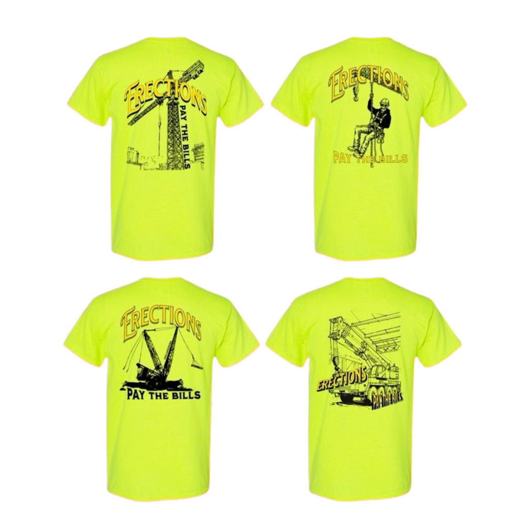 Crane Operator T-Shirt - "Pays the Bills" Blue Collar Work Tee, Men's Apparel Top